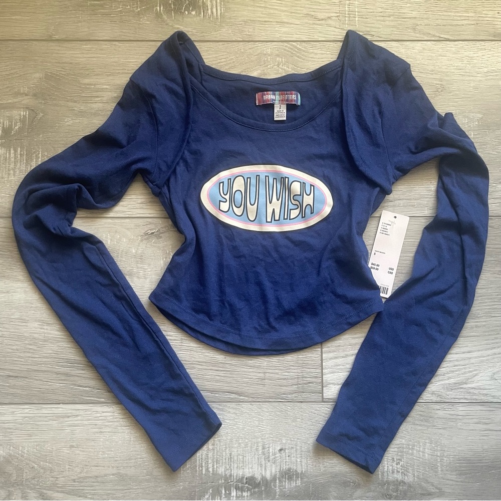 New Urban Outfitters You Wish Graphic Long Sleeve Shirt